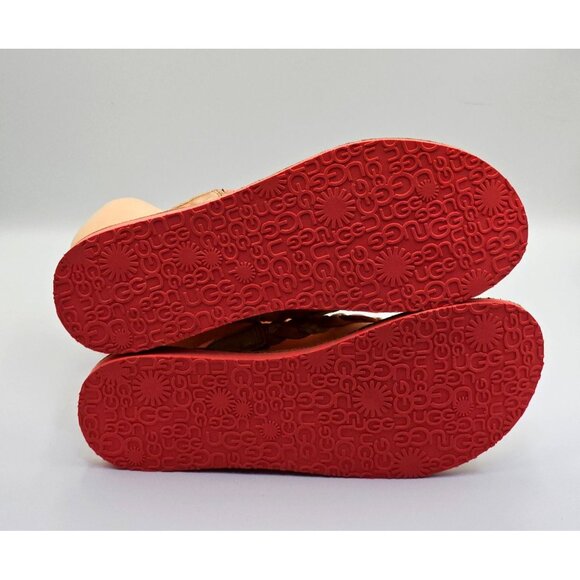 Ugg Australia Women's Tan Coral Leather Navie Braided Flip Flops Size 11 2641 - Picture 6 of 15